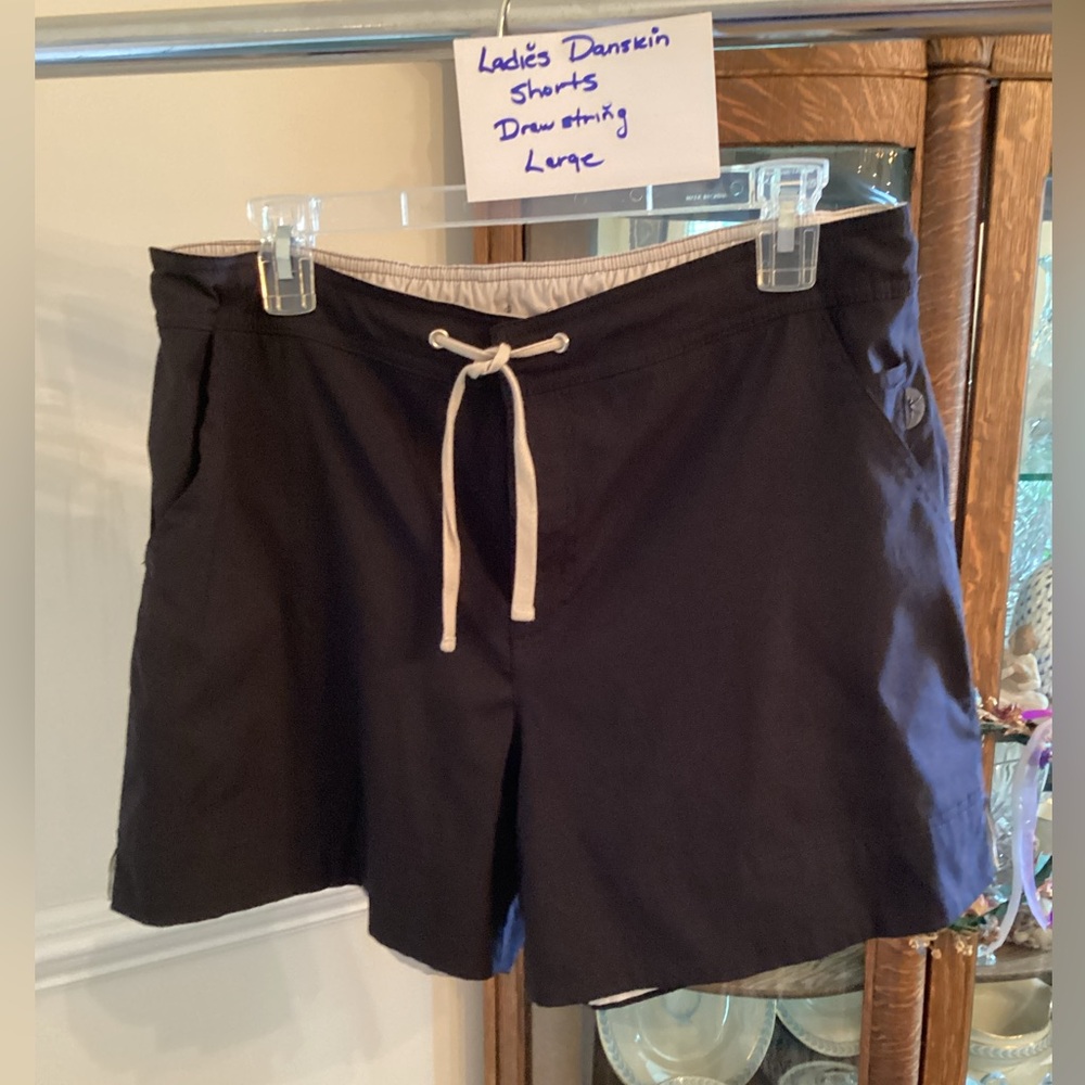 Danskin Women's Athletic Shorts - Black with White Drawstring